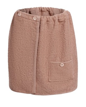 SAUNA PAREO KILT BEŻ GUZIK 100% BAWEŁNA GR 500 MĘSKI 50/150CM L/XL