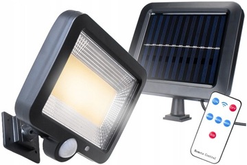 HALOGEN NAŚWIETLACZ LED OSOBNYM PANELEM SŁONECZNYM LAMPA CZUJNIK RUCHU IP65
