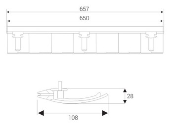 Крышка кабельного управления для стола, крышка POZ.