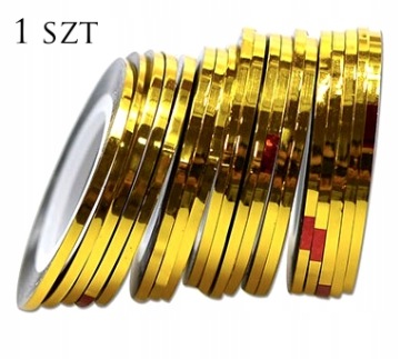 TASIEMKA ZŁOTA 2MM do zdobienia paznokci 1 SZT