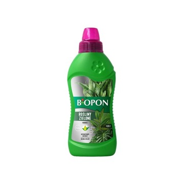 BIOPON NAWÓZ DO ROŚLIN ZIELONYCH W PŁYNIE 0,5L BUJNA ZIELEŃ OBFITY WZROST