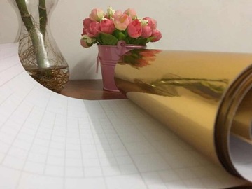 ШПОН САМОКЛЕЯЩИЙСЯ ЗОЛОТАЯ ФОЛЬГА, ГЛЯНЕЦ ХРОМ
