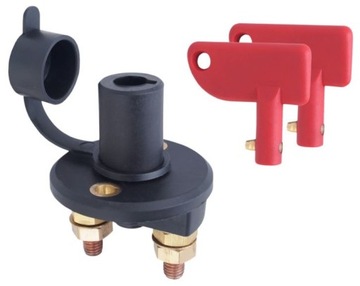 HEBEL GŁÓWNY WYŁĄCZNIK PRĄDU AKUMULATORA RYGIEL 12V 24V 300A Z 2 KLUCZYKAMI