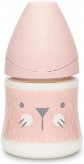 Suavinex butelka Hygge Baby 150ml kotek róż +0m