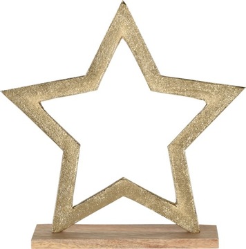 Gwiazda świąteczna dekoracja bożonarodzeniowa złota stojąca Glamour 15 cm