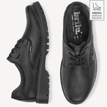 BRILU POLISH МУЖСКИЕ КОЖАНЫЕ БОТИНКИ TRAPPER SOLE MATEUS BLACK 42
