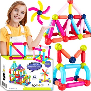 KLOCKI MAGNETYCZNE KONSTRUKCYJNE EDUKACYJNE ZESTAW