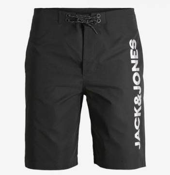 JACK & JONES BOARDSHORTY CZARNE Z LOGO L SPF