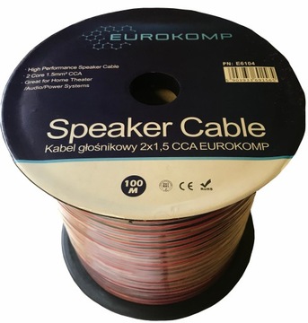 PROFESJONALNY KABEL PRZEWÓD GŁOŚNIKOWY 2x1,5mm CCA HQ 100m.