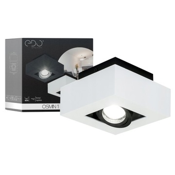 Lampa sufitowa natynkowa pojedyncza kwadrat biała