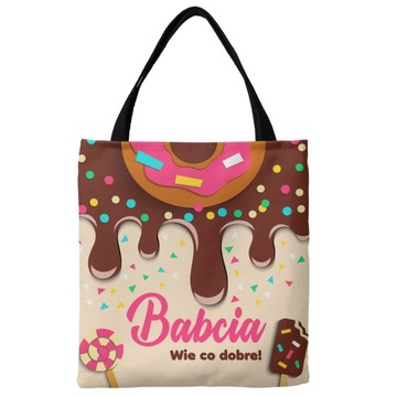 Prezent na dzień Babci TORBA NA ZAKUPY dla Babci mocna duża WODOODPORNA