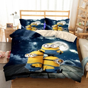KOMPLET POŚCIELI 2 POSZEWKA MINIONKI 160 X 200 MINIONS BOB