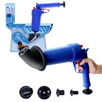 PISTOLET DO UDRAŻNIANIA PRZEPYCHANIA RUR TOALET ZLEWU PRZEPYCHACZ WC ZESTAW