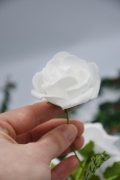 ПЕННЫЕ РОЗЫ, ЦВЕТЫ, 10 ШТ, белые