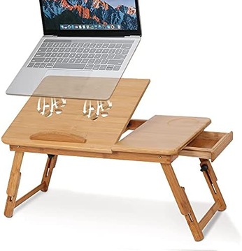 БОЛЬШОЙ ДЕРЕВЯННЫЙ БАМБУКОВЫЙ СТОЛ ДЛЯ НОУТБУКА