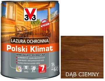 Lazura V33 Polski Klimat 7 lat Ciemny Dąb 5L