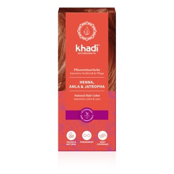 Naturalna Henna Khadi z Amlą i Jatrophą, 100g