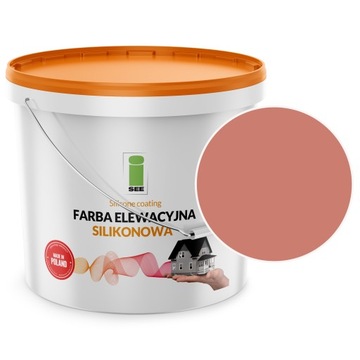 FARBA ELEWACYJNA SILIKONOWA FASADOWA ŁOSIOSIOWA ODCIEŃ RÓŻOWY10L