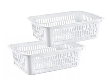 Pojemnik koszyk na owoce warzywa 5l 2 szt. organizer do lodówki biały 34700