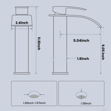ЧЕРНАЯ СТАНДАРТНАЯ ВАННАЯ КОМНАТА Умывальник Водопад