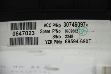 PŘÍSTROJOVÁ DESKA BUDÍK 30746097 VOLVO S60