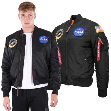 Kurtka Alpha Industries MA-1 VF NASA 166107 03 Czarna 4XL