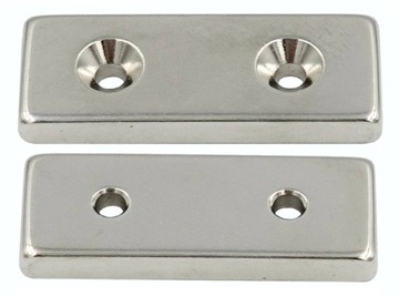 MAGNES NEODYMOWY MOCNY 40x15x5 mm Z OTWOREM 7/3,5 mm POD WKRĘT
