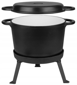 Отдельностоящий чугунный котел 3 в 1, эмалированная кастрюля, 15 литров, гриль MK606