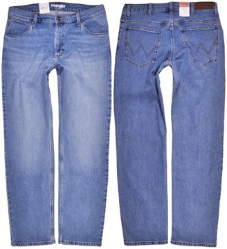 WRANGLER spodnie regular BLUE jeans STRAIGHT _ W33 L32