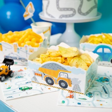 Набор тарелок, бумажных стаканчиков, Машинки, Экскаватор, стройка на День Рождения