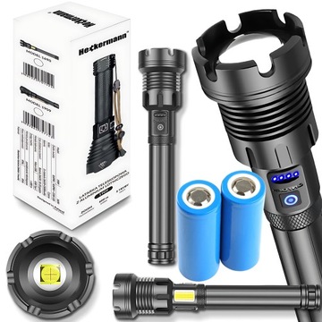 LATARKA TAKTYCZNA MOCNA COB LED ZOOM USB 5000mAH
