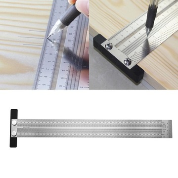 Маркировочная линейка из нержавеющей стали для деревообработки, разметка столярных изделий 400 мм.