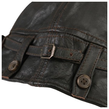 Мотоциклетная пилотская кепка MIL-TEC Коричневая кожаная M