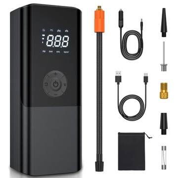 POMPKA AKUMULATOROWA POMPA ELEKTRYCZNA POWERBANK DO ROWERU PIŁKI +KOŃCÓWKI
