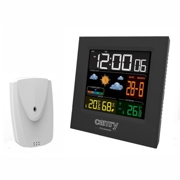 ПОГОДА ПОГОДНАЯ СТАНЦИЯ БЕСПРОВОДНОЙ ТЕРМОМЕТР ГИГРОМЕТР ДАТЧИК ЧАСЫ ДАТА