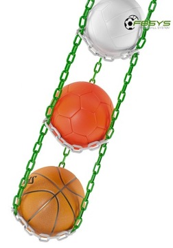 Pionowy Wieszak FBSYS na 5 Piłek - Zielono-Biały