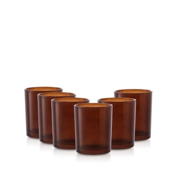 Szklanka pojemnik do zalewu świec 70848 brąz transparent 280 ml kpl. 6 szt.