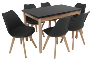 Komplet 6x krzesła SKANDYNAWSKIE + stół rozkładany