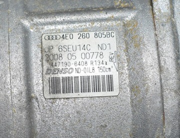 AUDI A8 D3 Q7 4L I 4.2 TDI KOMPRESOR KLIMATIZACE KLIMA 4E0260805BC