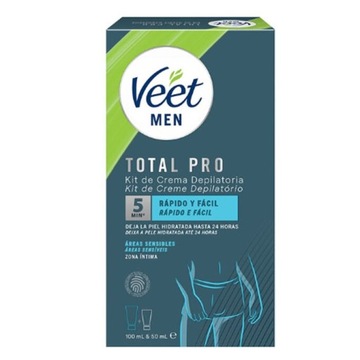 VEET MEN TOTAL PRO zestaw do depilacji intymnej krem + balsam 100ml+ 50 ml