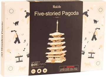 ROBOTIME DREWNIANY MODEL PUZZLE 3D AZJA WIEŻA JAPOŃSKA PAGODA DIY 275el.