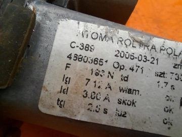 FIAT PANDA II 03-11 ZVEDÁK OKNO PŘEDNÍ PRAVÝ 46803651 187A1000