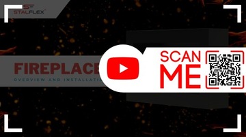 Биокамин OUZI Stalflex 900x400x125мм черный INOX, подвесной, встраиваемый