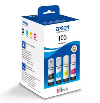 4x Tusz Epson 103 zestaw oryginalny L3110 L3150