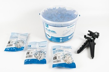 Zestaw poziomowania płytek 1mm 500 klipsów + 100 klinów + Szczypce Ranplast