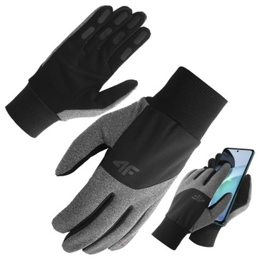 RĘKAWICZKI MĘSKIE DAMSKIE ZIMOWE DOTYKOWE DO SMARTFONU 4F SOFTSHELL M