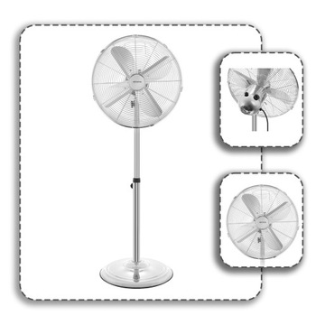 WENTYLATOR WIATRAK PODŁOGOWY STOJĄCY CHROM