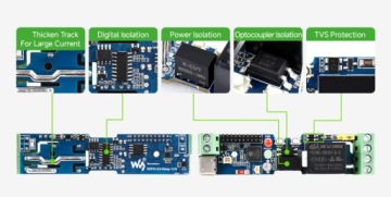 Промышленный 1-канальный релейный модуль ESP32-S3 RS485 DIN