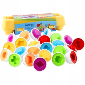 ПАЗЛ МОНТЕССОРИ ЯЙЦА ПАЗЛ ОБРАЗОВАТЕЛЬНЫЙ СОРТЕР СОБИРАЙТЕ ФОРМЫ ЦВЕТА