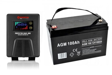 Zasilacz awaryjny INWERTON 800W + Akumulator 100Ah